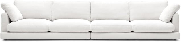 Gala, 6-personers sofa, rustik, stof by Kave Home (H: 87 cm. x B: 390 cm. x L: 105 cm., Hvid)