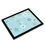 A3 Glass Frame  - Baby Blue Star Burst Pattern Print  #44193