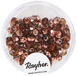 Rayher 14200532 convexes en verre perle Weber, à 4 mm, irisé, Nougat