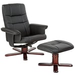 TecTake® Fauteuil Relax TV Fauteuil Salon pivotant 360° & Inclinable avec Repose Pieds & Pieds Solides en Bois Chaise Ergonomique Fauteuil cocooning Relaxation Allaitement pour Salon, Chambre, Bureau