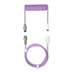 Cooler Master Coiled Cable Dream Purple with Detachable Metal Aviator Connector, Flexible Reinforced-Braided Nylon Cable, USB-A to USB Type-C Keyboards (KB-CPZ1)