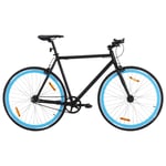 vidaXL Fixed gear cykel svart och blå 700c 55 cm 92259