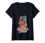 Womens Let's Mardi gras y'all carnival cat mask catrival V-Neck T-Shirt