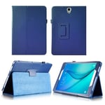 Housse Samsung Galaxy Tab S3 Wifi / 4G/LTE 9.7 pouces Cuir Style bleue navy avec Stand - Etui coque de protection tablette SAMSUNG Galaxy Tab S 3 SM-T820 / SM-T825 - accessoires pochette XEPTIO !