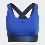 adidas Believe This Womens Medium Support Workout Sports Bra - Blue / XS