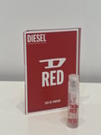 🆕 Diesel D Red Eau De Parfum Spray Sample 1.2ml Free P&P