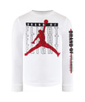 Nike Childrens Unisex Air Jordan Long Sleeve Crew Neck White Kids Top DB7036 100 Cotton - Size 3-4Y
