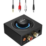YMOO Recepteur Bluetooth 5.3, RCA 3,5 mm Jack AUX Adaptateur Bluetooth SBC AAC,Stereo Audio HiFi Receiver pour Smartphone, Table17