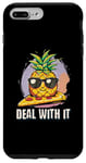 Coque pour iPhone 7 Plus/8 Plus Design mignon ananas sur plaque à pizza – Amusant « Deal with It »