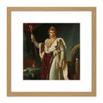 Gerard Portrait Emperor Napoleon I Bonaparte 8X8 Inch Square Wooden Framed Wall Art Print Picture with Mount