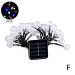 20-100led Garden Outdoor Led Solar Powered Fairy Lights Party F Multi-color 30led