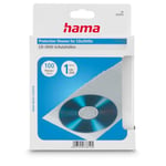 Hama Pochettes de protection (pour CD/DVD/Blu-Ray, design étroit, pochette en plastique, lot de 100) Transparent