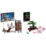 LEGO 76407 Harry Potter The Shrieking Shack & Whomping Willow 2 in 1 Wizarding World Toy with 6 Character Minifigures & 10281 Icons Bonsai Tree Set, Plants Home Décor Set with Flowers