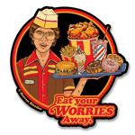 Steven Rhodes - Eat Your Worries Away Sticker, Accessories