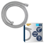 GROHE VitalioFlex Metal Long-Life - Shower Hose 1.5 m (Tensile Strength 75 kg, Pressure Resistance Up to 16 Bar, Heat Resistance 75°C, Universal Connection G 1/2" x 1/2"), Chrome, 27502001