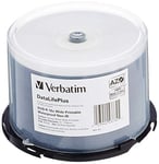 Verbatim 43734 DVD-R Blanks 4.7 GB DL 16x Waterproof Surface Spindle (Pack of 50)