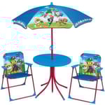 Fun House Pat Patrouille salon de jardin composé d'une table, de 2 chaises pliables et un parasol pour enfant