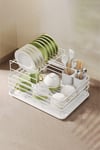 Kitchen 2 Tier Metal Dish Drainer Rack Sink Washing Plates Draining Board