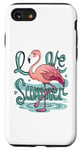 iPhone SE (2020) / 7 / 8 Love Summer, flamingo with one leg in the water, drawing Case