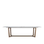Poliform - Concorde Table 218cm, Spessart Oak Structure, Top Glossy Calacatta Marble