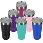 SHO Calix - Ultimate Insulated Stainless Steel Coffee Cup - 6 Hours Hot, 12 Hours Cold - 500ml - BPA Free (Aqua, 500ml)