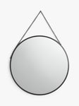 John Lewis ANYDAY Round Metal Frame Chain Hanging Mirror, 50cm