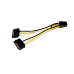 Startech Sata Power To 6 Pin Pci Express Video Card Cable Adapter 0.15m 15-pins Seriell Ata-strøm Hann 6-pins Express-strøm
