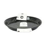 Enamelled Steel Paella Pan With Handles 38cm & Stainless Steel Paella Skimmer 30cm