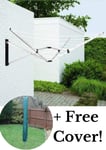 5 Arm Rotary Airer Wall Mounted Folding Clothes Dryer Rack Home Outdoor Garden