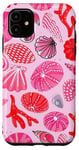 Coque pour iPhone 11 Coquillages roses - Récif de corail - Pour la plage - Petite-fille