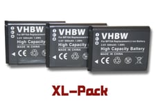 vhbw set 3 batteries 500mAh appareil photo Samsung L20, ES65, ES70, ES71, ES73, ES74, ES75, ES78, ES80, ES90 comme BP70a / BP-70a / SLB-70A / EA-BP70A