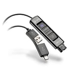 Poly – Adaptateur numérique DA85M USB-A/USB-C – Fonctionne avec Les Micro-Casques pour centres de Contacts Poly Quick Disconnect (QD) – Boutons de Mise en Attente et de Prise d'appel – Teams optimisé