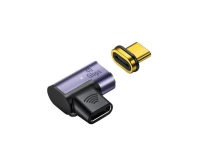 MicroConnect - USB-adapter - 24 pin USB-C (hane) vinklad till 24 pin USB-C (hona) magnetisk - USB4 Gen2x2 - svart, silver