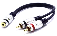 3.5mm Female to 2 RCA Adapter Vitalco Aux Stereo Mini Jack 3.5 Phono Male Audio Cable