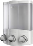 Croydex Triple Soap Dispenser, Shower Dispenser Wall Mounted, Lifts Off for Eas