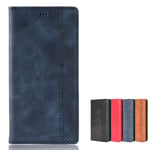 MingMing Wallet Case for OnePlus Nord N10 5G Case, Retro Style Wallet Magnetic Cover with Credit Card Slots and Flip Stand, Leather Phone Case Compatible with OnePlus Nord N10 5G, Blue