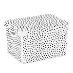Curver Stockholm Deco Storage Box, 22 Litres - Dalmatian, White