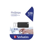 VERBATIM PINSTRIPE 128GB USB-NØGLE USB TYPE-A 2.0, SORT