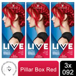 3pk Schwarzkopf Live Intense Colour Permanent or Semi-Permanent Hair Dye