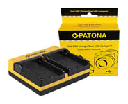 Patona Dual Lader for Sony NP-FM50 NP-F550 NP-F750 NP-F970 inkl. Micro-USB Kabel 15060191525 (Kan sendes i brev)
