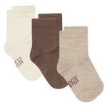 Hust & Claire 3-pack sokker i ull/bambus, Biscuit melange