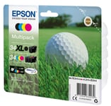 Epson Golfball T3479 Original Multipack Inkjet Pigment Ink Cartridges (Black, Cy