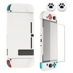 Étui Rigide Rose Dockable Pour Manette Nintendo Switch Joy-Con, Coque Colorée, Protecteur D'écran En Verre