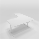 Höj & sänkbart hörnbord vänsterställt 160x180 cm