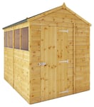 Mercia Shiplap 4 Glazed Windows Apex Shed - 8 x 6ft