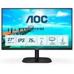AOC 27B2DA - Écran LED - 27" - 1920 x 1080 Full HD (1080p) @ 75 Hz - IPS - 250 cd/m² - 1000:1 - 4 ms - HDMI, DVI, VGA - haut-parleurs - noir