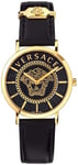 Versace VEK400421 Essential Svart/Läder Ø36 mm