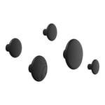 Muuto The Dots Coat Hooks Set of 5, Black