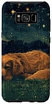 Coque pour Galaxy S8+ Golden Retriever Chien Observation des étoiles Ciel nocturne