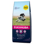 15 + 3 kg gratis! 18 kg Eukanuba Adult & Puppy - Puppy Medium Breed Kylling